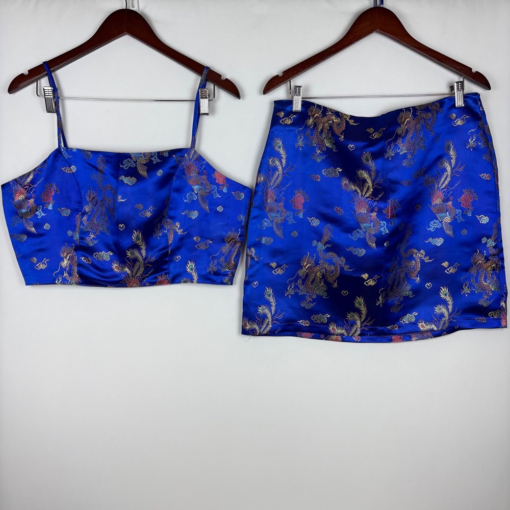 SHEIN Skirt Set Dragon Phoenix Brocade 2 Piece Camisole